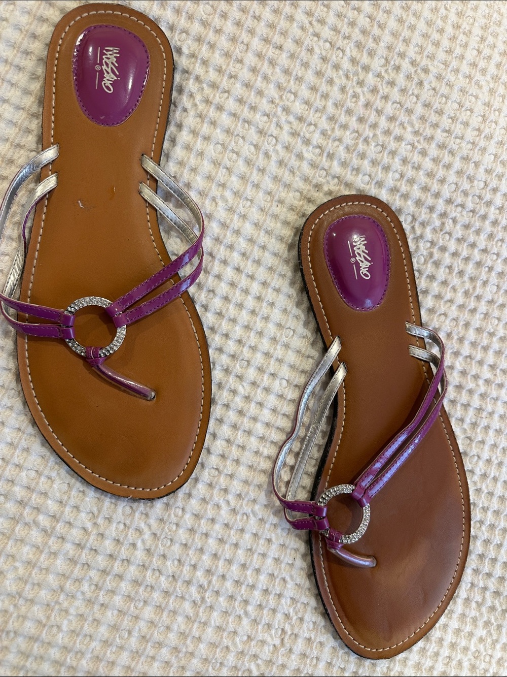 Mossimo Supply Co. Purple & Silver Ring Thong Sandals